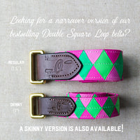 Boy O Boy Bridleworks Custom Double Square Loop Belts Skinny vs. Regular Width