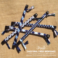 Boy O Boy Bridleworks Straight Traditional Finish Browbands in Mixed Weave Patterns
