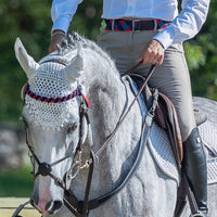 Boy O Boy Bridleworks Straight Traditional Finish Browband with Matching Double Square Loop Belt