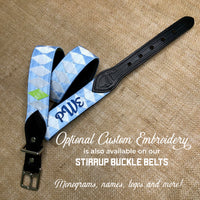 Boy O Boy Bridleworks Custom Stirrup Buckle Belt with Custom Embroidery