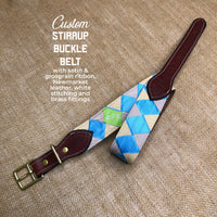Boy O Boy Bridleworks Custom Stirrup Buckle Belt with Satin and Grosgrain Ribbon