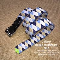 Boy O Boy Custom Satin Skinny Double Square Loop Belt