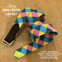 Boy O Boy Custom Woven Ribbon Skinny Double Square Loop Belt