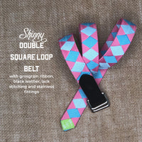 Boy O Boy Custom Skinny Grosgrain Double Square Loop Belt