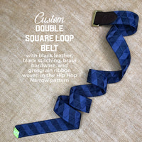Boy O Boy Bridleworks Custom Double Square Loop Belts Hip Hop Narrow Weave Pattern