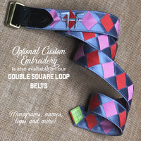 Boy O Boy Bridleworks Custom Double Square Loop Belt with Logo Embroidery