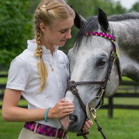 Boy O Boy Bridleworks Custom Double Square Loop Belt Matching Browband