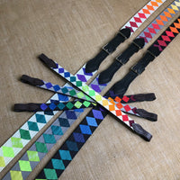 Boy O Boy Bridleworks Proud Rainbow Polo Finish Browbands and Stirrup Buckle Belts