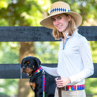 READY TO SHIP Wide-Brim Sun Hat with Woven Ribbonwork Band
