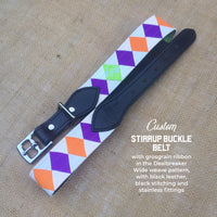Boy O Boy Bridleworks Custom Stirrup Buckle Belt with Grosgrain Ribbon