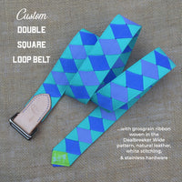 Boy O Boy Bridleworks Custom Double Square Loop Belt Natural Leather Grosgrain Ribbon