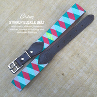 Boy O Boy Bridleworks Custom Stirrup Buckle Belt with Satin Ribbon